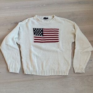 Men’s grant Thomas oversized Cream Sweater
American Flag Design sz large